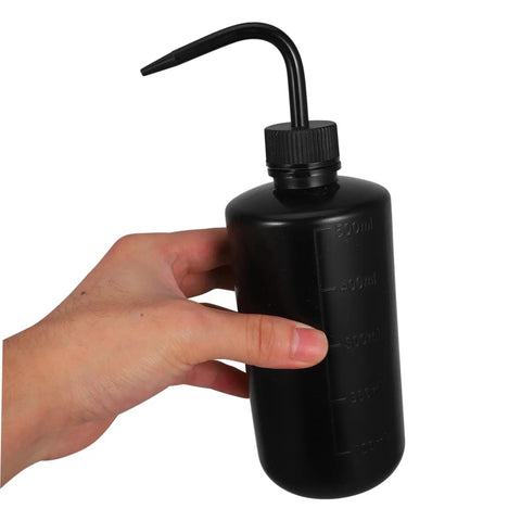 Two Pack Plastic Squeeze Bottles With Curved Nozzle For Precise Plant Watering And Cleaning, Perfect For Succulents, Terrariums, And Fish Tank Maintenance, Narrow Space Access, Easy Bottom Cleaning, 500ml black plastic squeeze bottle with curved nozzle