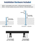 Installation hardware diagram for 10 Pack Matte Black 3 Inch Hole Center Cabinet Handles Stainless Steel Square Dresser Pulls.