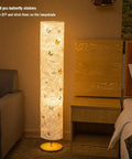 52 Inch Soft Light Floor Lamp With Slim Modern Design Cozy Warm 3000K LED Glow Tyvek Fabric Shade Two Bulbs Included