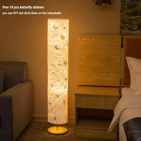 52 Inch Soft Light Floor Lamp With Slim Modern Design Cozy Warm 3000K LED Glow Tyvek Fabric Shade Two Bulbs Included