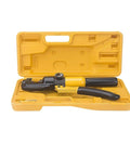 Heavy Duty Hydraulic Scissors Cutting Machine Portable Rebar Shear 6T To 13T Manual Steel Bar Cutter in yellow case.