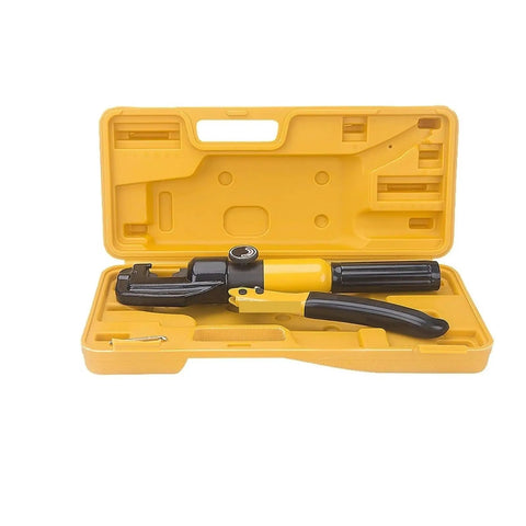 Heavy Duty Hydraulic Scissors Cutting Machine Portable Rebar Shear 6T To 13T Manual Steel Bar Cutter in yellow case.