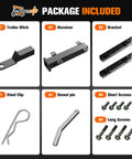 Universal 2 Inch Receiver Built Tough Golf Cart Hitch For Club Car EZGO Yamaha Backseat Footrest Carts package contents