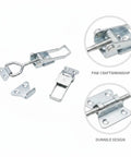 Heavy Duty Toggle Latch Clamp With High Tension Carbon Steel For Securing Tool Boxes, Gear Cases, And Industrial Enclosures.