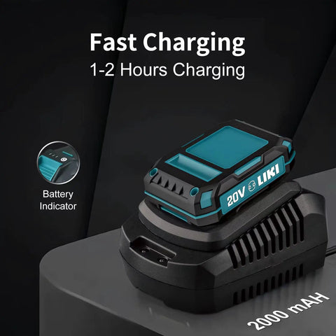 20V battery and charger for 1/2 Inch Brushless Cordless Impact Wrench Kit With 300 Ft Lb High Torque And 3000 RPM, fast charge