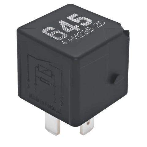 Close-up of Beefy Heavy Duty 40A 12V DC 4 Pin SPST Auto Relay showing pins and circuit diagram for VW Tiguan Q5 A4 Atlas.