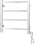 Palma 4 Bar Towel Warmer Rack Wall Mounted Stainless Steel Polished 304 120V Plug In Or Hardwired Luxury Bathroom