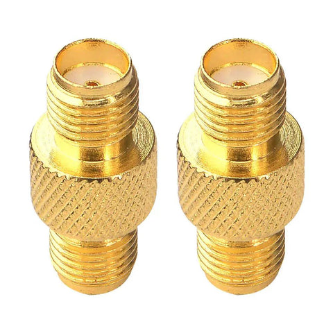 Dual SMA Female To Female Barrel Adapter For FPV Antennas And Wireless LAN Coaxial Connector, Brass Center Pin, Low VSWR.