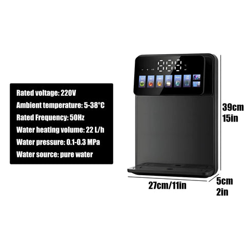 Wall Mounted Hot And Cold Water Dispenser With Touch Screen 2200W Office Water Cooler With Electronic Child Lock and dimensions