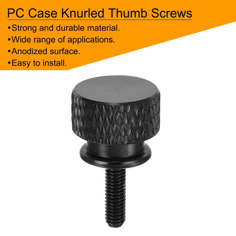 12 Pack M3x10mm Knurled Thumb Screws For PC Case Aluminum Alloy Black Finish Hand Tighten Tool Free Installation Durable Computer Case Screws For Easy Access And Reuse