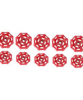 Heavy Duty Ball Gate Valve Handle Set 10 Pcs Durable Hand Wheels in Red for Industrial Plumbing Applications