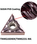 20 Pcs Purple Carbide Turning Inserts For Lathe Machining Steel And Stainless Steel Pro Grade Cutters TNMG160404 TiAlSiN PVD Coating