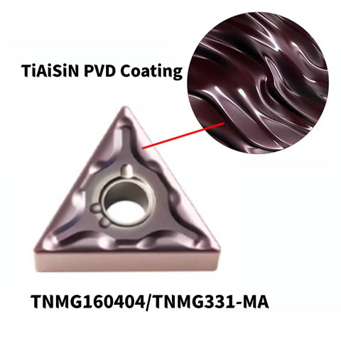 20 Pcs Purple Carbide Turning Inserts For Lathe Machining Steel And Stainless Steel Pro Grade Cutters TNMG160404 TiAlSiN PVD Coating
