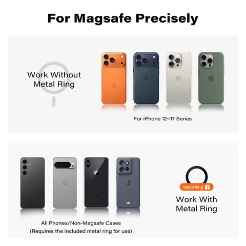 Flexible Gooseneck MagSafe Phone Holder for iPhone Long Arm Gym Mount for Treadmill Peloton shown with compatible phones