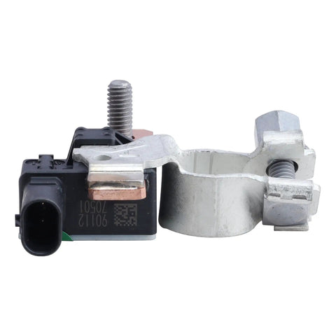 Badass Battery Monitor Sensor Module Hella Compatible With Gmc Acadia Buick Encore Chevy Malibu Traverse Blazer Xts Direct Oem Replacement 13545954 side view showing sensor bracket and electrical connector.