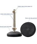Threaded Leveling Feet With Nylon Base M10x50mm Universal Joint Adjustable Furniture Glide Pads shown close-up