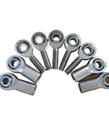 Badass TwoPiece Male Rod Ends Featuring 22Mm Shafts And M22 By 1.5 Threads Forged From Solid Chromoly Steel Double Lip Seals shut out grit, displayed in a curved row.