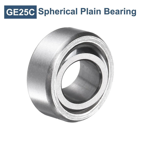 GE25C Spherical Plain Bearing made of chrome steel, showcasing inner hole and smooth finish for heavy-duty applications.