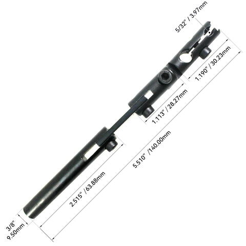 Side view of black HFS dial indicator holder with 3 pivot joints and adjustable dovetail arm