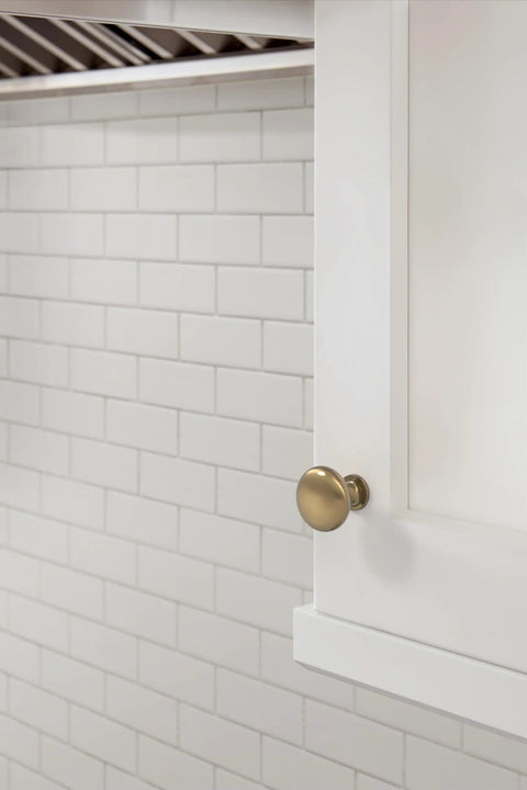 Classic Zinc Cabinet Knob One And A Quarter Inch Diameter For Cabinets And Furniture Durable And Easy To Install on white cabinet door