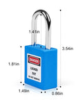 Blue LOTO Locks Set Five Pack With Keyed Different Locks, Two Keys Per Lock, OSHA Compliant Safety Padlocks single lock image