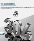 304 Stainless Steel display emphasizing rust resistance and quality, suitable for durable projects and applications.