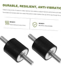 Heavy Duty Threaded Rubber Mounts 4 Pcs Anti Vibration Isolators For Shock Absorption, Heat Resistant, Noise Dampening Silent Blocks For Machines And Equipment, black threaded rubber mounts