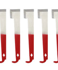 5 Pack Steel Beekeeping Hive Tools J Hook Hive Scraper Tools Bee Frame Lifter Equipment, red accents