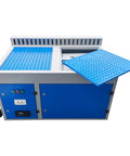 Heavy Duty Metal Working Downdraft Table With Side Suction Plate And Dust Collection Drum For Welding Grind Stations 2.2KW 220V Industrial Fume Extractor with perforated surface.