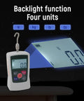 Mini 100N Push Pull Force Tester With Built In Sensor, Beast Portable Handheld Gauge For Material Mechanics Testing And Product Development, displayed with hook and backlight four units