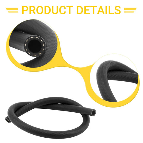 Half Inch ID Transmission Oil Cooler Hose Replacement For Transmission Line, heavy duty black rubber coiled hose