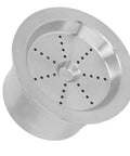 Premium Reusable Stainless Steel Coffee Filter Pods For Drip Machines Feature Convenient Screw Switch And Double Filtration shown from above with mesh screen holes.