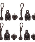 Top Rated Roller Blind Replacement Kit With Heavy Duty Mounting Brackets And End Caps For Outdoor Sun Shades, Windows, Patios Or Porches To Keep Blinds Secure In Windy Weather. brown cord brackets and end caps set