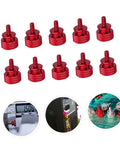 Red Aluminum Alloy Computer Case Thumbscrews 10 Pack, Knurled DIY Replacement Screws for PC Chassis PCI Slot and Motherboard Accessories