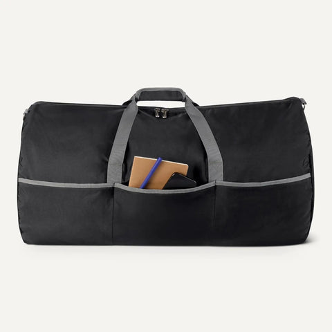 Massive Capacity Extra Large Foldable Nylon Duffle Bag For Travel And Storage With Zippered Pockets 150 Liter Capacity 32.4 Inch Size Black