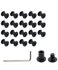 20 Pack M6x8mm Barrel Nuts And Bolts Stainless Steel Binding Post Screws Heavy Duty With Hex Wrench For Easy Install On Furniture Bed Frame Cupboard Cabinet
