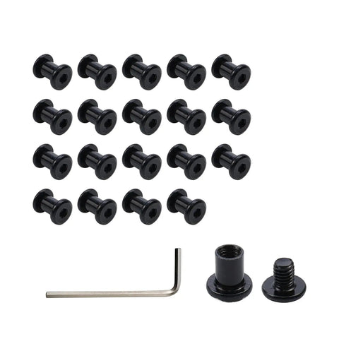 20 Pack M6x8mm Barrel Nuts And Bolts Stainless Steel Binding Post Screws Heavy Duty With Hex Wrench For Easy Install On Furniture Bed Frame Cupboard Cabinet