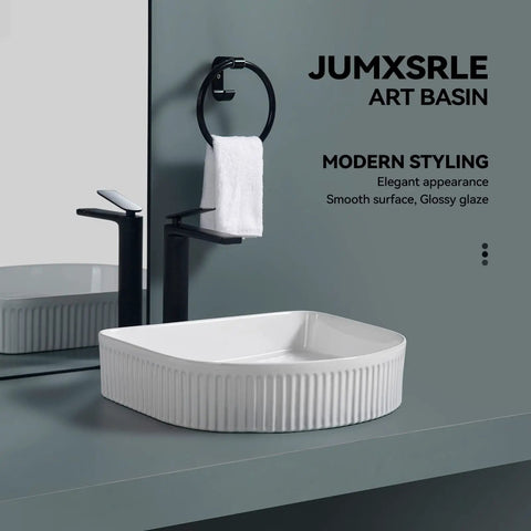 White Oval Vessel Sink 16.3x14.3 Inch Porcelain Ceramic Above Counter Vanity Sink For Modern Bathrooms, Durable Ceramic