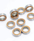 10 Pack Color Bearing 5x8x2.5 Millimeter 2RS ABEC-3 Compatible With Pro Hobby RC Cars And Trucks Orange Sealed Ball Bearings MR85-2RS