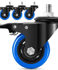 3 Inch Heavy Duty Stem Caster Wheels Set Of 4 With 1/2-13 Threaded Stem and 1 Inch Stem Length featuring safety dual locking