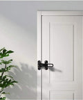 Door Reinforcement Lock Latch Swing Bar For Home Security Front Door Lock Thick Solid Aluminum Alloy Black installed on interior door