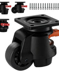 Tough As Nails 2 Inch Leveling Casters Set Of 4 With Adjustable Steel Feet Premium Nylon Wheels showing a caster unit and mounting plate.