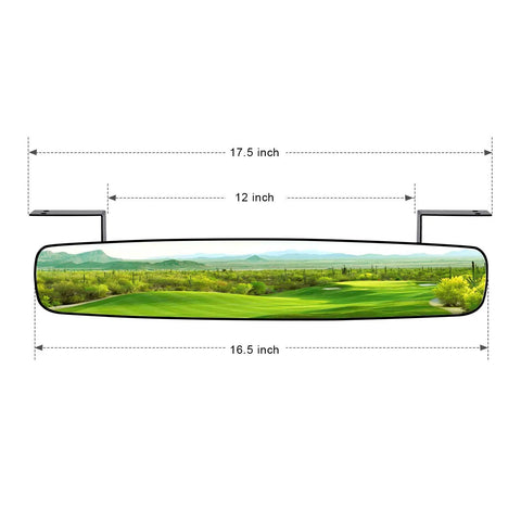 16.5 Inch Golf Cart Rear View Mirror With No Fuss 150 Degree Curved Design For EZGO Yamaha Club Car, Wide Field Of View