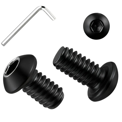 20 Pack 5/16-18x3/4 Button Head Socket Cap Screws Set In 304 Stainless Steel With Black Oxide Finish Full Thread, screws shown with hex key
