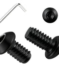 Stainless Steel Button Head Socket Cap Bolts 304 Stainless Rust Resistant With Black Oxide Finish Full Thread One Quarter Inch Diameter