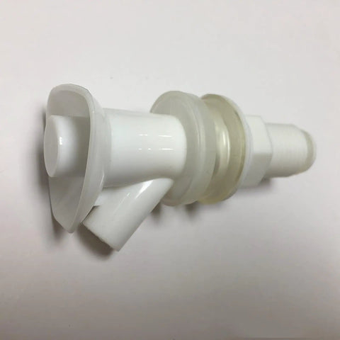 White spigot for water cooler, part of Spigot Replacement Kit For Push Button Water Coolers No Fuss Easy Install, side view