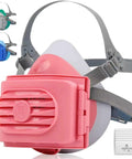 Pro Grade Reusable Half Face Respirator Mask With Six Filters For Painting Cleaning And Sanding Food Grade Silicone Dust Mask Pink Includes Filter Cotton Pads Compatible With Activated Carbon Cartridges