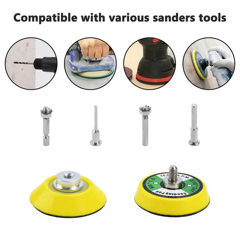 240 Piece 2 Inch Sanding Discs Pad Kit With Backer Plate And Soft Foam Buffers Pro Grade For Drill Grinder Rotary Tools