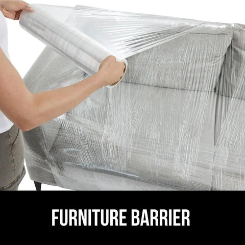 Heavy Duty Stretch Film Shrink Wrap For Moving And Storage, Extra Thick 60 Gauge used to wrap furniture for protection.