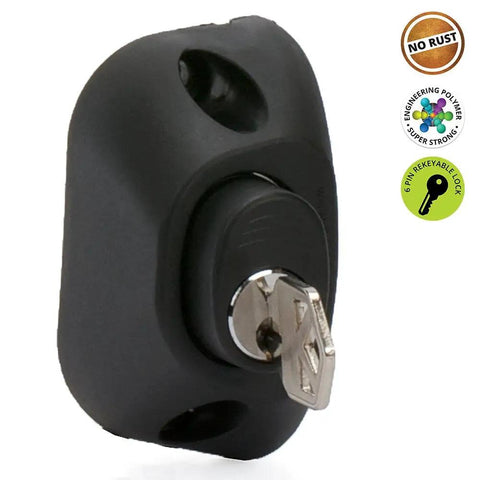 Deluxe Gate Latch 5-7/8 Inch Heavy Duty Stainless Steel Hardware Black Finish Built To Last For Wood Metal Vinyl Gates Adjustable Side Fixing Legs Rustproof Will Not Bind Or Stain Fence Material Easy Install On Any Gate